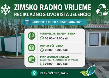 Zimsko radno vrijeme reciklažnog dvorišta Jelenčići