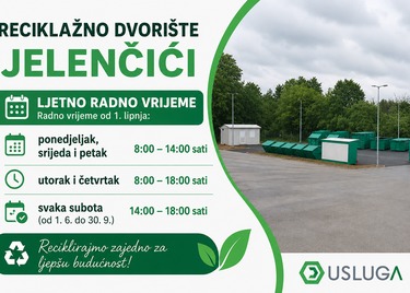Ljetno radno vrijeme reciklažnog dvorišta Jelenčići