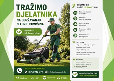 Tražimo djelatnika na održavanju zelenih površina