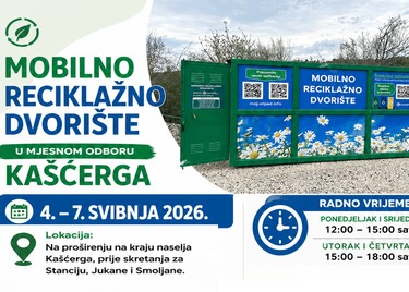Mobilno reciklažno dvorište u Mjesnom odboru Kašćerga (4. – 7. svibnja 2026.)