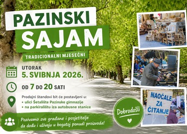 Tradicionalni mjesečni pazinski sajam – 5. svibnja 2026.