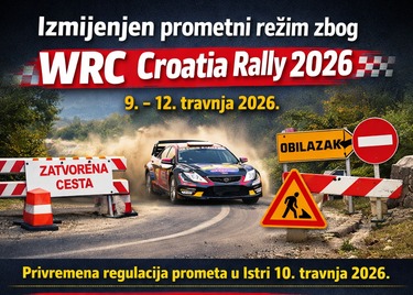 Izmijenjen prometni režim zbog WRC Croatia Rallyja 2026